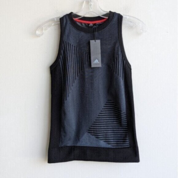 NWT Adidas Matchcode sleeveless athletic tank top - blue/gray/black - Picture 2 of 9